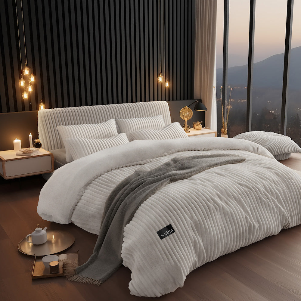 Ultra-soft autumn velvet comforter set for warm sleeping comfort