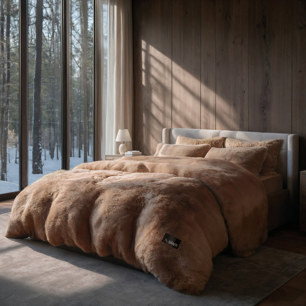 Ultra-soft plush velvet comforter set in modern bedroom
