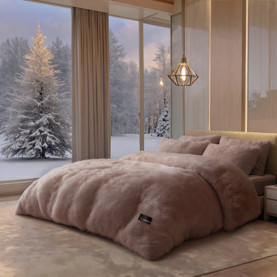 Luxury CYRA velvet comforter set with ultra-soft plush texture