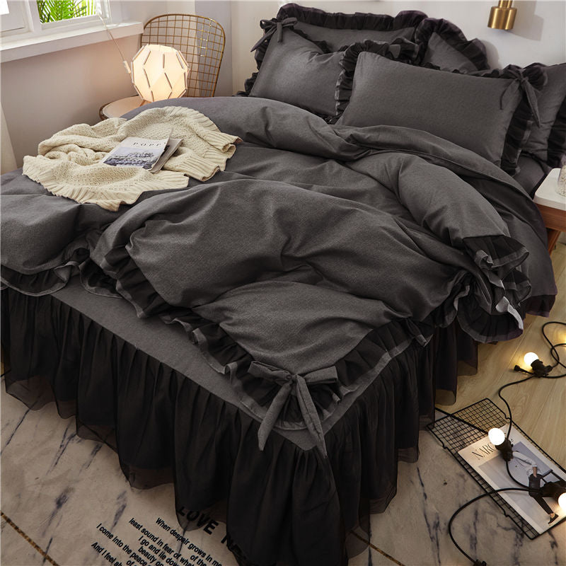 Corfu Bow 100% Cotton 5 pcs Duvet Comforter Set - Tranquility Bed